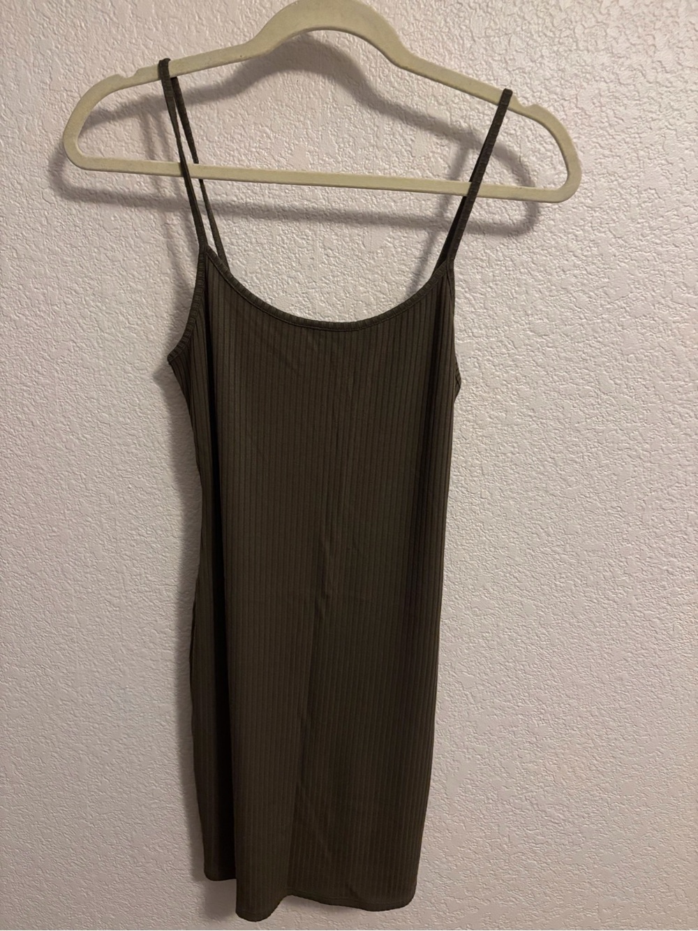 Urban Outfitters Olive Green Ribbed Mini Dress